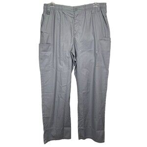 Dickies Mens Zip Fly Tie Cargo Scrub Pants Blue Large Reg 35x32
